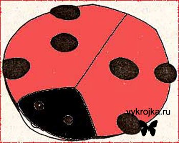 Выкройка подушки «Божья коровка»